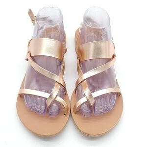 Ancient Greek Sandals Alethea Pink Metal Metallic Leather Women's Size 12 EU 42